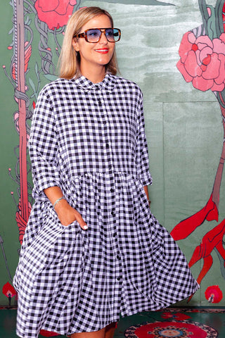 Arc Dress - Black/White Check