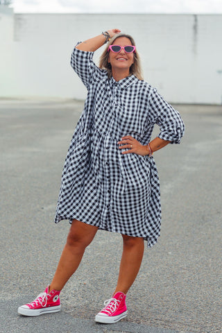 Arc Dress - Check Black