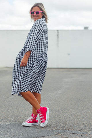 Arc Dress - Check Black