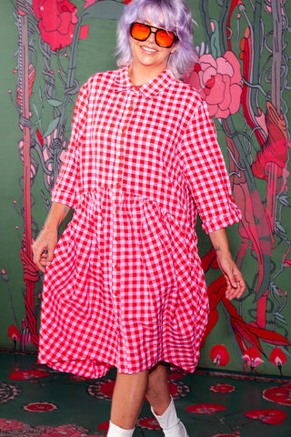Arc Dress - Pink/Red Gingham