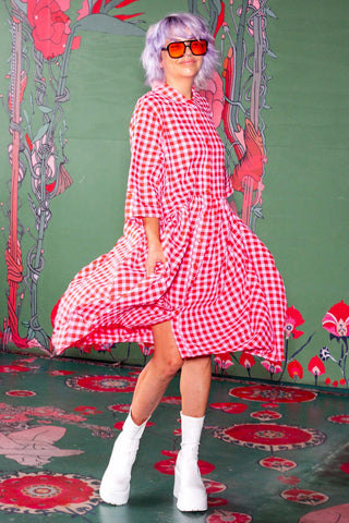 Arc Dress - Pink/Red Gingham