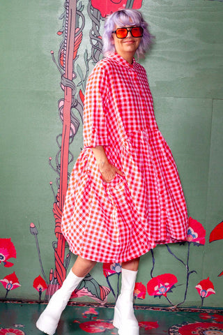 Arc Dress - Pink/Red Gingham