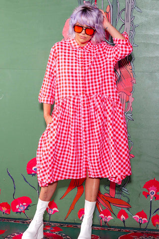 Arc Dress - Pink/Red Gingham