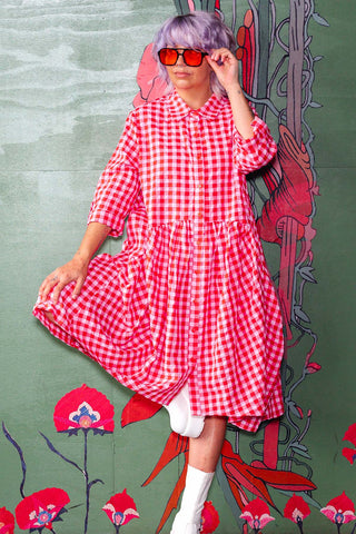 Arc Dress - Pink/Red Gingham