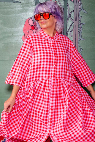 Arc Dress - Pink/Red Gingham