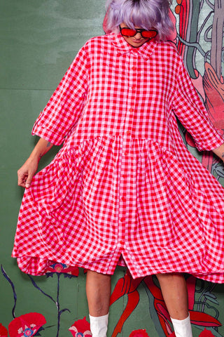 Arc Dress - Pink/Red Gingham