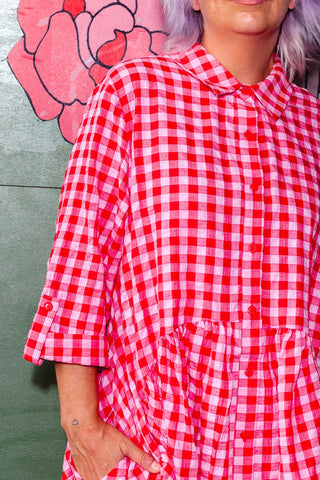 Arc Dress - Pink/Red Gingham