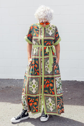 Aria Dress - Green Palms