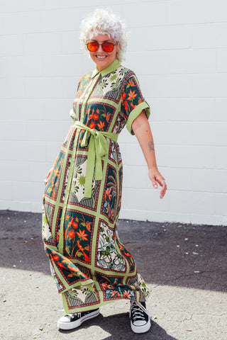 Aria Dress - Green Palms