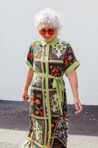Aria Dress - Green Palms