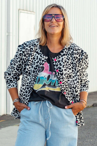Audrey Leopard Cardi