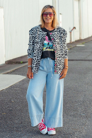 Audrey Leopard Cardi