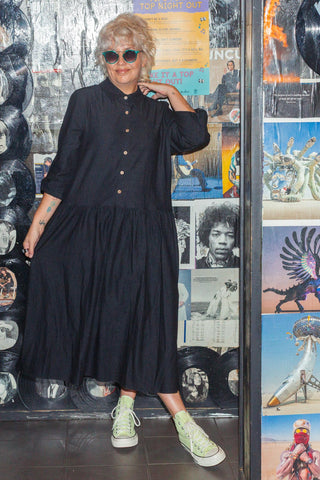 Audrey Denim Dress - Black