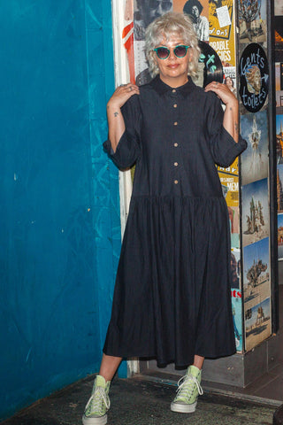 Audrey Denim Dress - Black