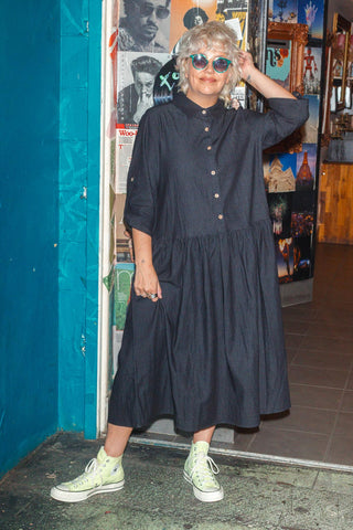 Audrey Denim Dress - Black