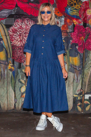 Audrey Denim Dress - Dark Wash