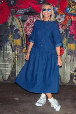 Audrey Denim Dress - Dark Wash