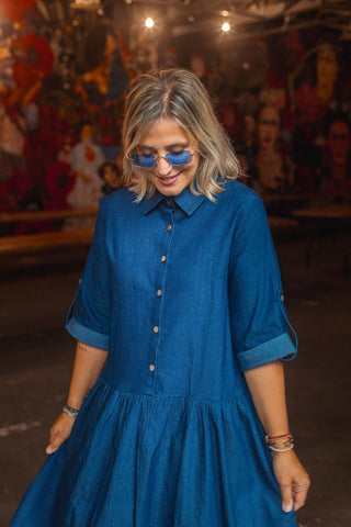 Audrey Denim Dress - Dark Wash