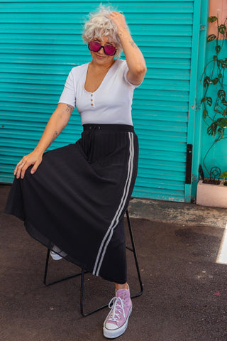 Ava Pleated Skirt - Black