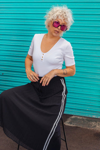 Ava Pleated Skirt - Black