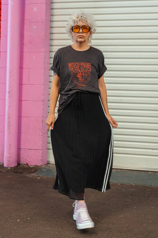 Ava Pleated Skirt - Black