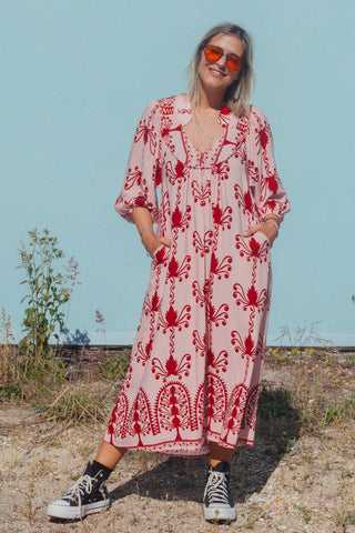 Bianca Dress - Red Vine