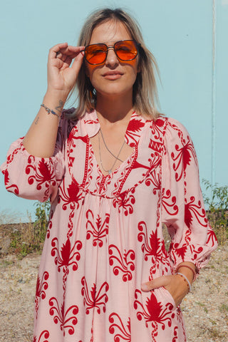 Bianca Dress - Red Vine