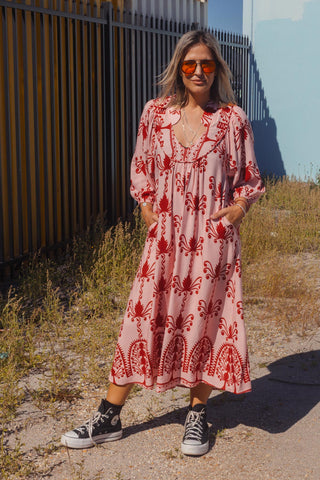 Bianca Dress - Red Vine