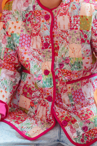 Billie Quilted Jacket - Pink Floral