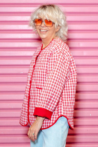 Billie Quilted Jacket - Red Check
