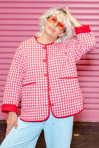 Billie Quilted Jacket - Red Check