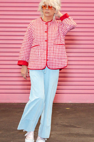 Billie Quilted Jacket - Red Check