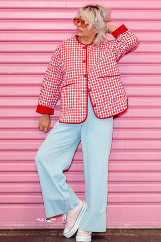 Billie Quilted Jacket - Red Check