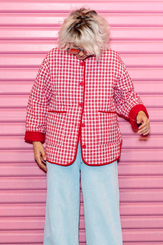 Billie Quilted Jacket - Red Check