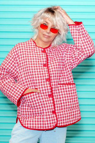 Billie Quilted Jacket - Red Check