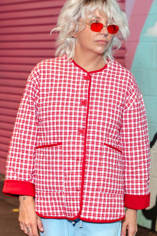 Billie Quilted Jacket - Red Check
