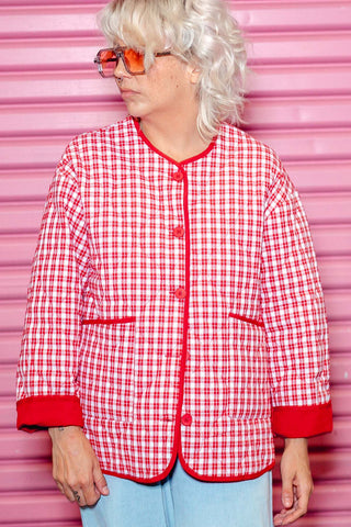 Billie Quilted Jacket - Red Check