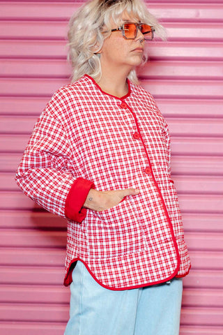 Billie Quilted Jacket - Red Check