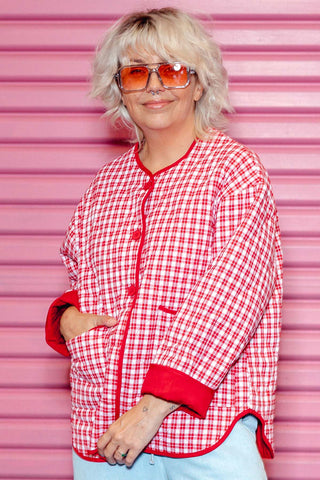 Billie Quilted Jacket - Red Check