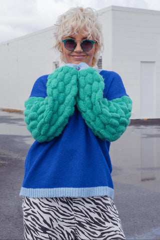 Block Knit - Blue