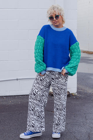 Block Knit - Blue