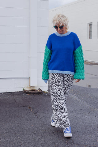 Block Knit - Blue