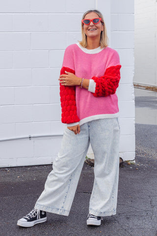 Block Knit - Pink