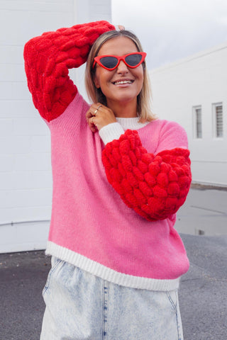 Block Knit - Pink
