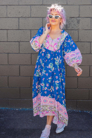 Bridget Dress - Blue Floral