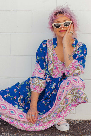 Bridget Dress - Blue Floral