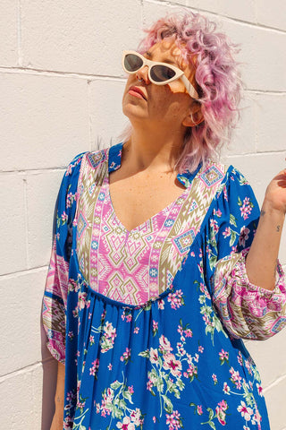 Bridget Dress - Blue Floral