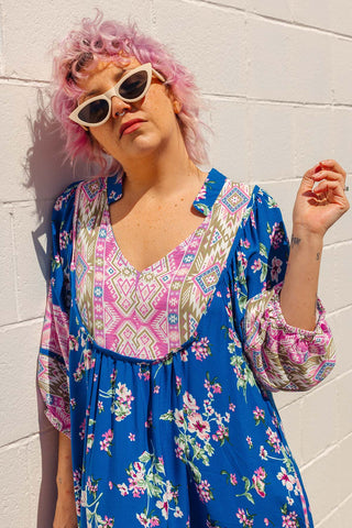 Bridget Dress - Blue Floral