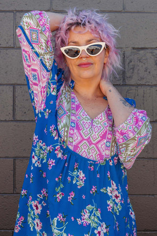 Bridget Dress - Blue Floral