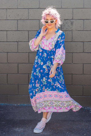 Bridget Dress - Blue Floral
